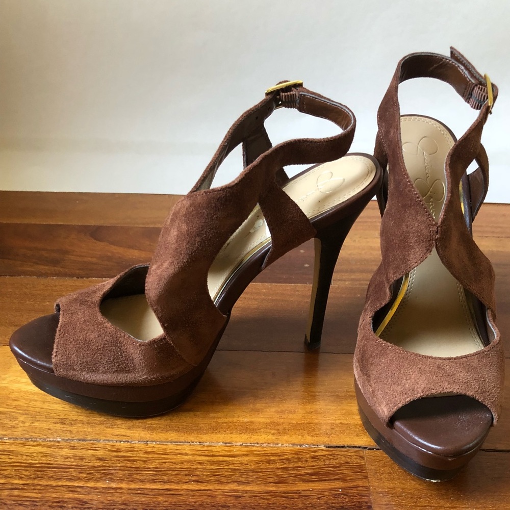 Jessica Simpson Brown Suede Heels